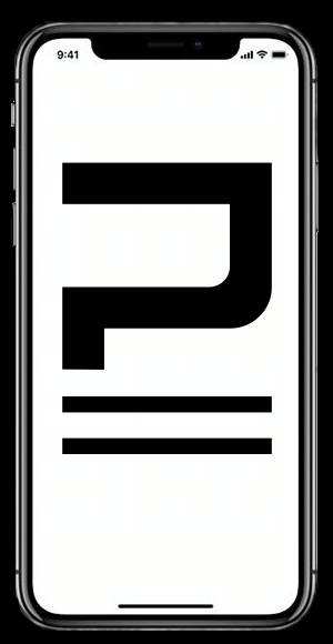 Phone with the pacenote logo on screen